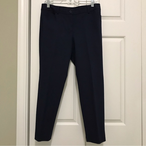 Talbots Hampshire Ankle Pants Straight Leg Cotton Blend Navy Size 6P - Picture 3 of 13